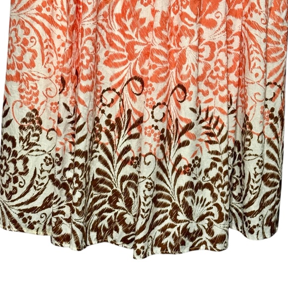 Coldwater Creek Cotton Floral Print Ombre Multicolored Midi Length Skirt - Picture 3 of 11